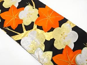 アンティーク　枝梅に紅葉模様織り出し袋帯（着用可）